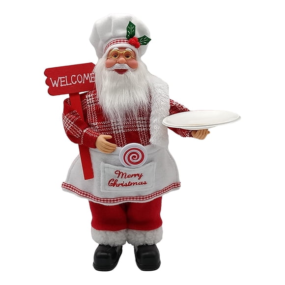 Figuras De Papá Noel De Chef, Estatua De Pie, Bar, Cafetería, Navidad, Figura De Papá Noel