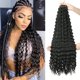 thumbnail image 1 of Xiao Hua Peluca de Crochet Sintética, Peluca de Crochet Negra de 18 Pulgadas con Ondas de Agua, Peluca de Crochet Preanudada para Tejido Rápido, Peluca de Estilo Bohemio con Ondas de Agua, 1 Pieza, 1 of 3