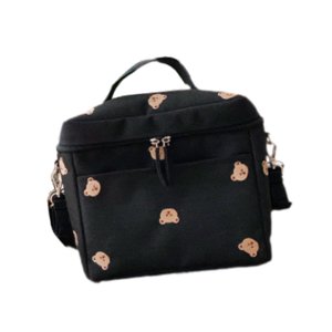 Magideal - Bolsa De Pañales Para Bebés, Bolsa Organizadora De Pañales Portátil, Multifunción, Elegante Bolsa De Lona Ligera, Bolsa Para Cochecito De Bebé Para , Negro