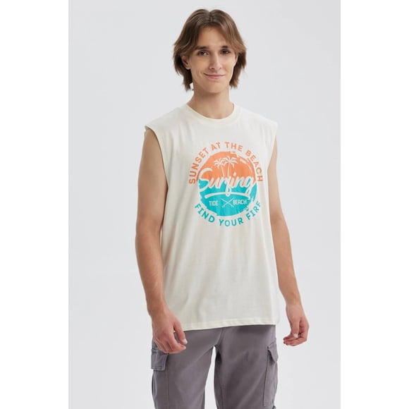 Polera Hombre Print Beige - lV