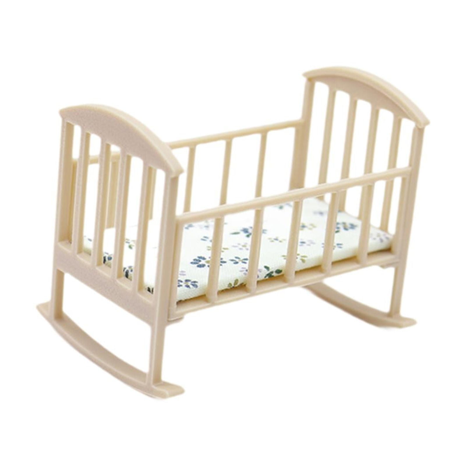 Magideal - Cuna De Muñecas En Miniatura, Modelo De Cuna Para Muñecas, Muebles Para Casa De Muñecas Con Colchón, Juguete Para Niños, Juguete De Simulación, Decora Madera