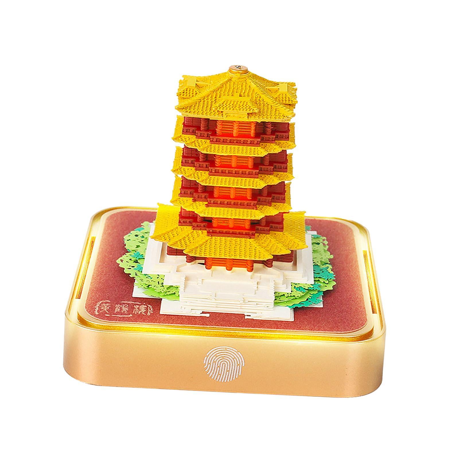 Bothyi - Bloc De Notas Con Calendario 3d Para 2025, Blocs Artísticos Para Tallado De Papel, Para Coleccionismo En El Hogar, Torre De Grúa Amarilla