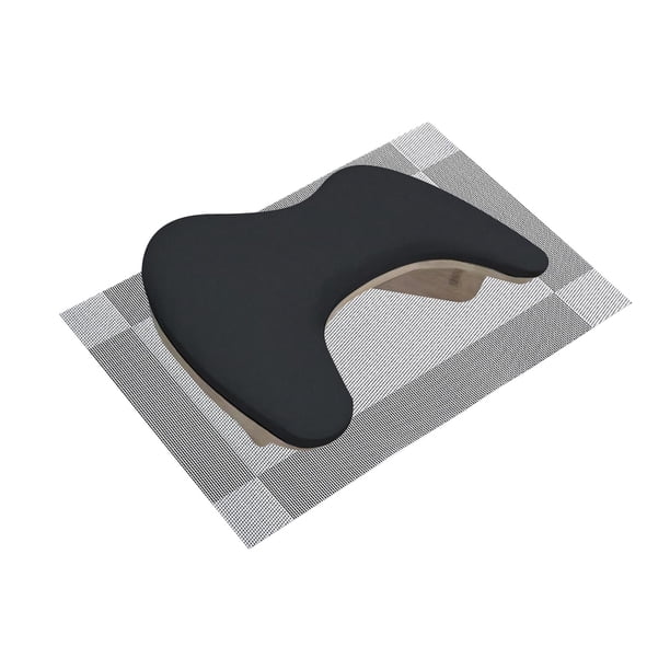 Reposabrazos en forma de U de cuero PU, reposamanos para uñas con estera, portátil, transpirable, cómodo para el hogar, uñas acrílicas DIY, tecnología negro con estera gris