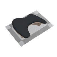 Magideal - Reposabrazos En Forma De U De Cuero Pu, Reposamanos Para Uñas Con Estera, Portátil, Transpirable, Cómodo Para El Hogar, Uñas Acrílicas Diy, Tecnología Negro Con Estera Gris