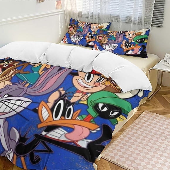 Looney Tunes Cartoons3-Piece Bedding Set Soft Wa And Comfortable Bed Set