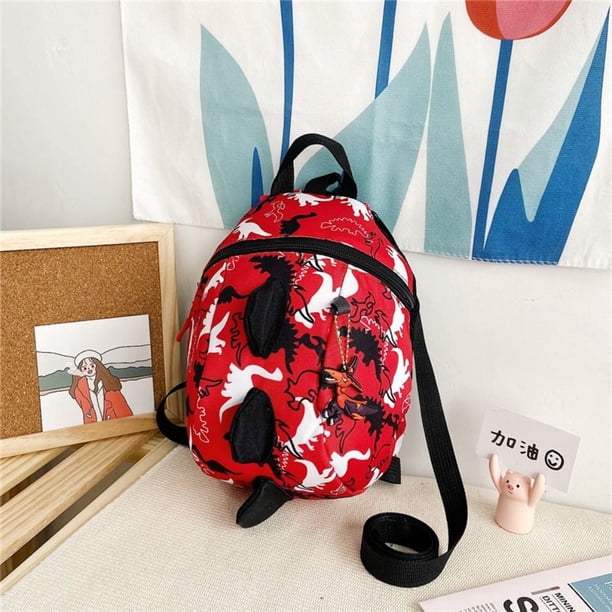 Children's Boys Girls Casual Canvas Backpack Kids Anti-lost School Bag Dinosaur Print Casual Backpack