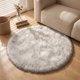 thumbnail image 2 of REGALWOVEN Alfombra Cuadrada Suave y Peluda, Alfombras de Dormitorio Ultra Esponjosas, Alfombra Peluda Antideslizante para Tocador, Guardería, Habitación Blanco Gris 28" x 28", 2 of 6
