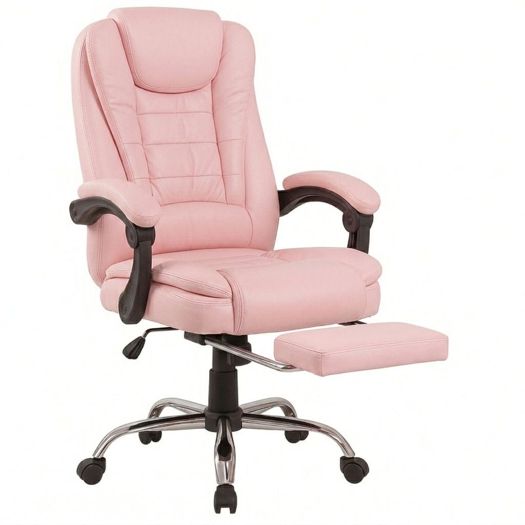 Nevi Express - Silla Oficina Ejecutiva Escritorio Giratoria Doble Masaje Color Rosada