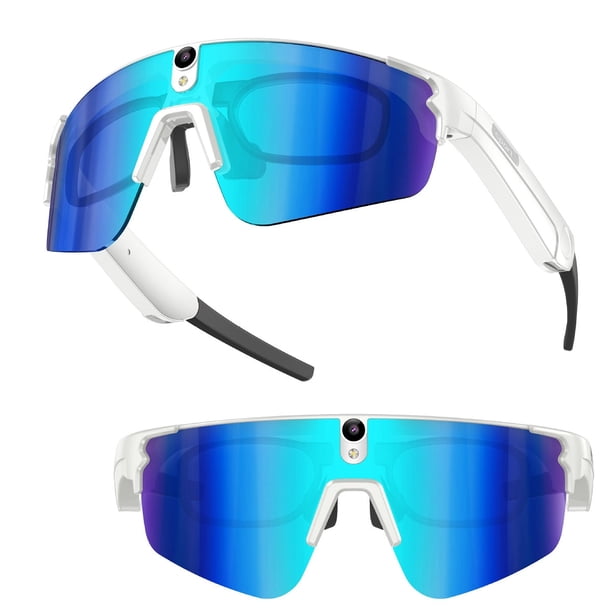 Gafas Inteligentes con IA 1080P Cámara 8MP, Traducción en Tiempo Real, Bluetooth 5.4, Uso Deportivo y Profesional - Blanco