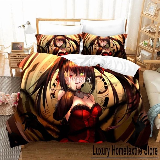 Date A Live Bedding Set Quilt Cover Pillowcases For Adult Kids Full Girl Kids Duvet Cover Home Textile Bed Sheets