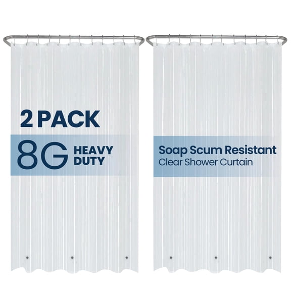 Cortina De Ducha Impermeable Peva No Tóxica 180 X 180 Cm Paquete De 2