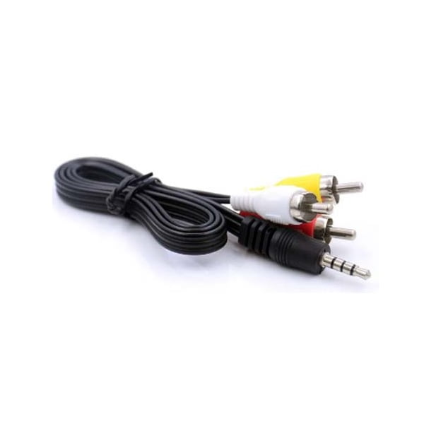 Cable Audio RCA Jack 3.5 mm 3 x 1 Salida Auxiliar. Aux. Macho Plug Carro PS3 1,5 metro