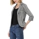 thumbnail image 5 of INSPIRE CHIC Blazer de Mujer a Rayas 3/4 Mangas Casual Abierto al Frente con Solapa en Pico XS Gris Oscuro, 5 of 8