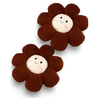 Genérico - Set De 2 Cojines Decorativo Flor Kawaii 25Cm Cafe