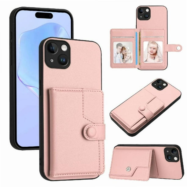 FOXDOCK Funda para iPhone 15 plus con Bloqueo RFID - Diseño Elegante con Cierre de Botón