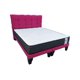 thumbnail image 4 of Cama Dos Plazas con Colchon + Pack de Almohadas Tapizado en Lino Rosado Oscuro, 4 of 6