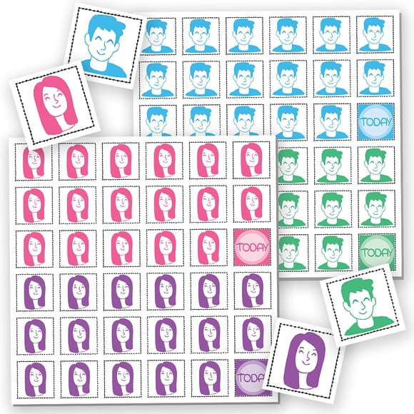 Set de etiquetas magnéticas XOXO Parents para calendario de coparentalidad