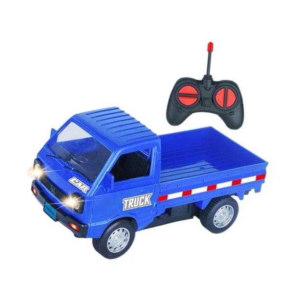 Camión de juguete RC 1:16 para niños, juguete ligero para niños, simulación de camión de deriva RC, vehículo de carga ligero para adultos y niños. Azul