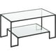 thumbnail image 1 of Mesa de Centro Rectangular de Vidrio y Fierro Negra Landala, 1 of 8