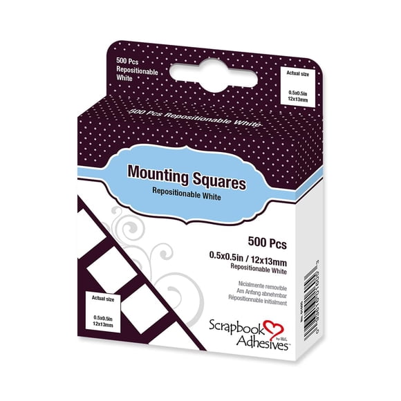 Adhesivos Mounting Squares para álbumes de recortes, 1,27 x 1,27 cm, 500 unidades