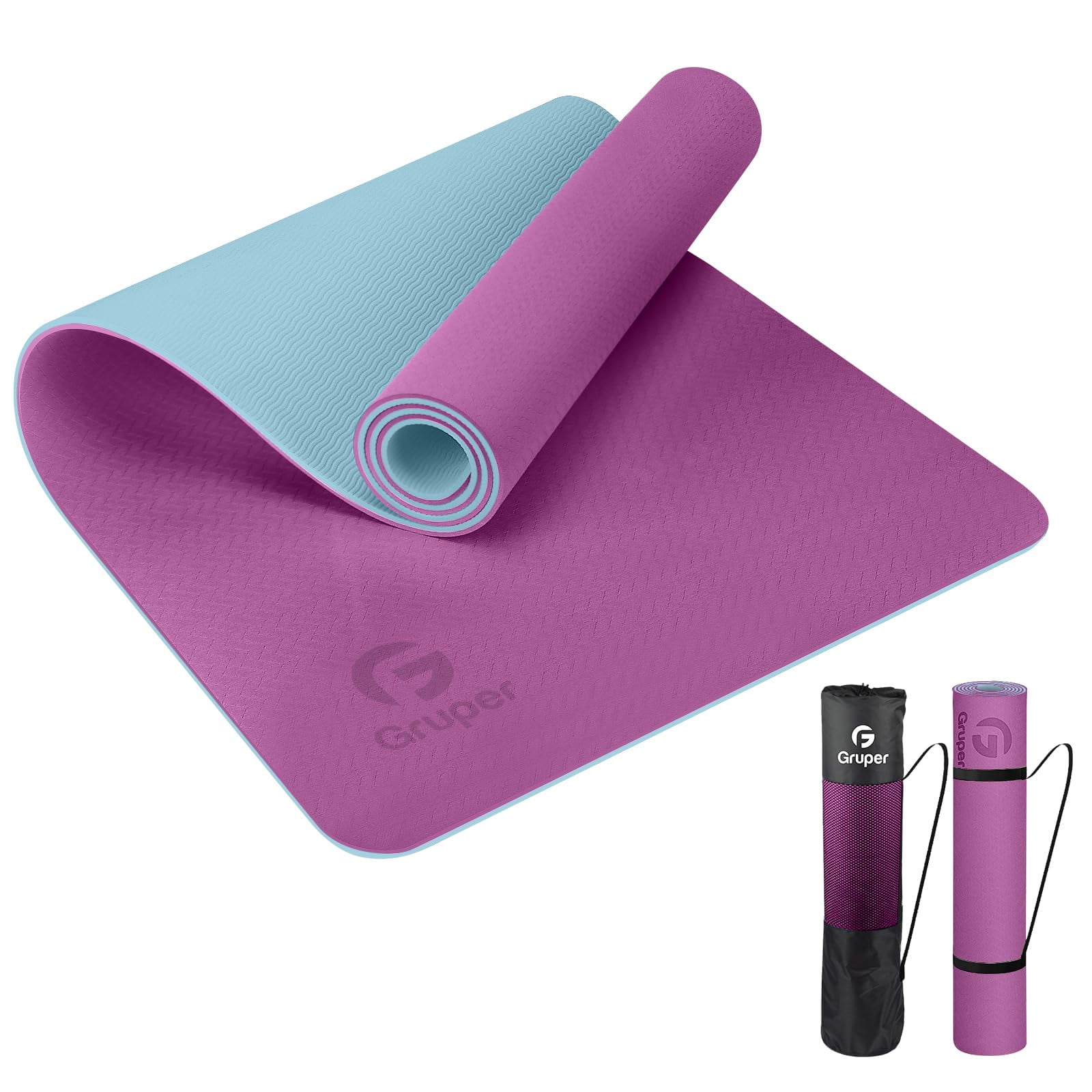 Mat De Yoga Gruper Antideslizante Ecológica De 6 Mm Color Morado
