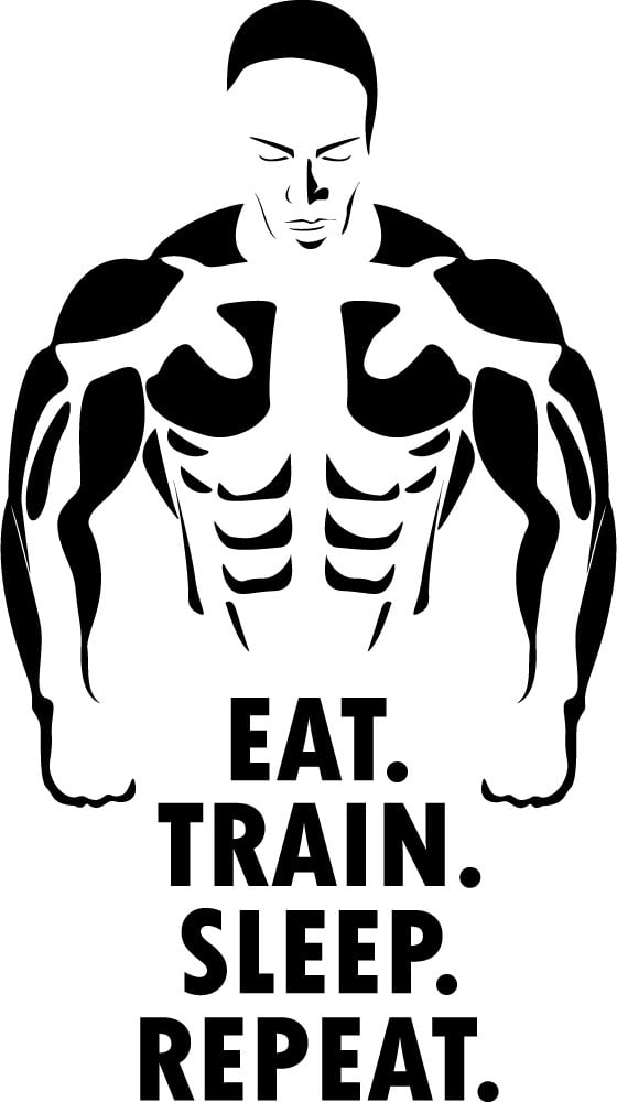 Rienda Libre Graphics - Decomural Eat Train Sleep Repeat Bodybuilding Ws-42912