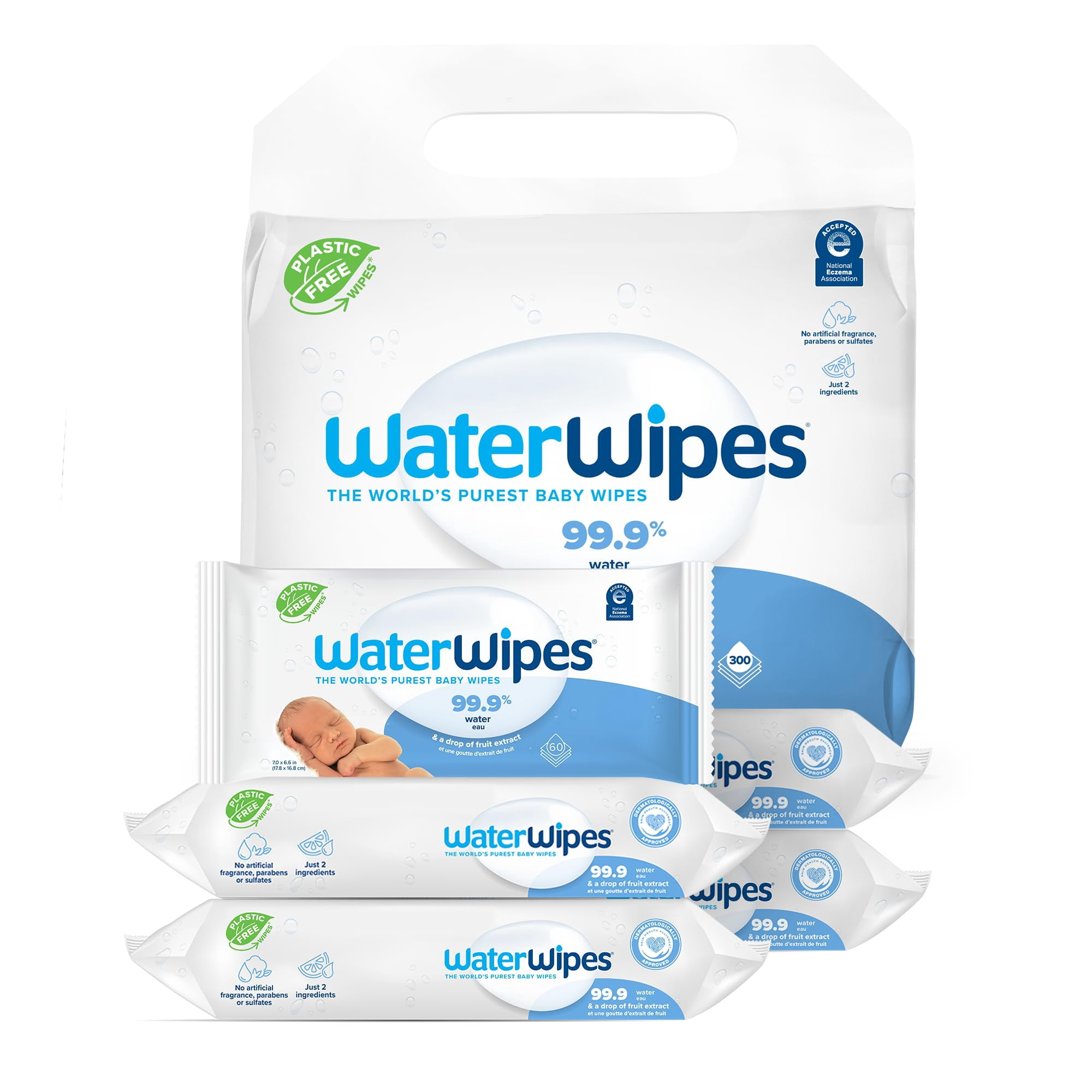 Waterwipes - Toallitas Húmedas Para Bebés, Sin Plástico, Originales, 99,9% De Agua, 300 Unidades