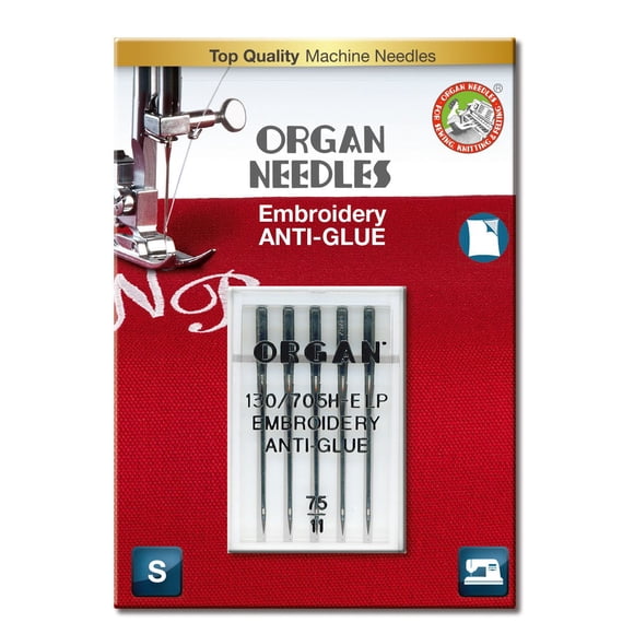 Agujas para bordar, agujas para órganos, antiadhesivas, #75 /11 x 5