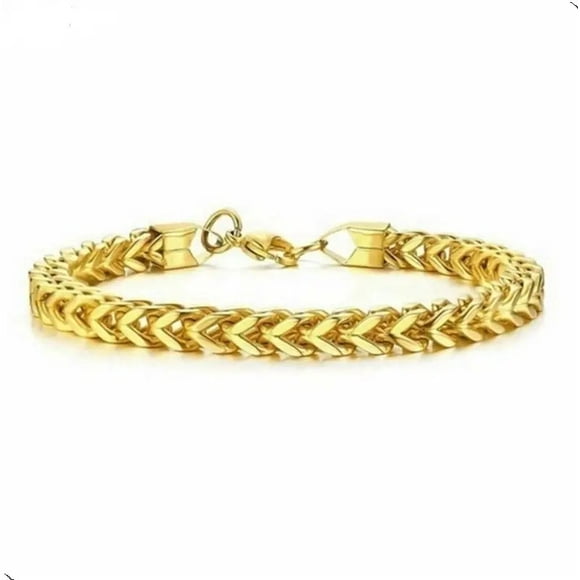 Pulsera de Acero Gold Inoxidable Tejido Hombre Moda 2020
