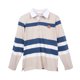 thumbnail image 1 of Polera Niño Manga Larga a Rayas con Cuello Camisero Arena, 1 of 3