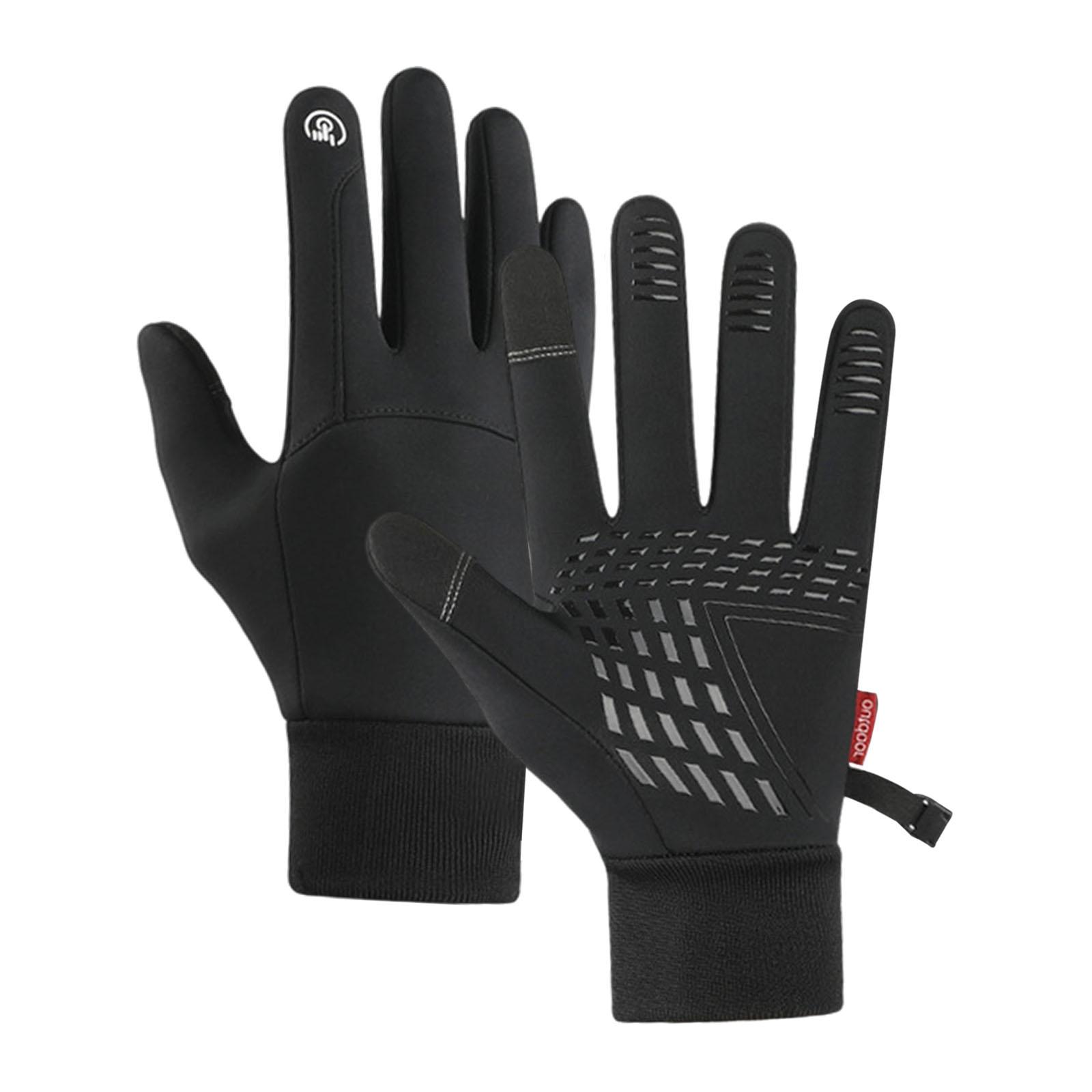 Ioensy - Guantes Cálidos De Invierno Guantes De Esquí Para Actividades Al Aire Libre Snowboard Trabajo Xl Negro
