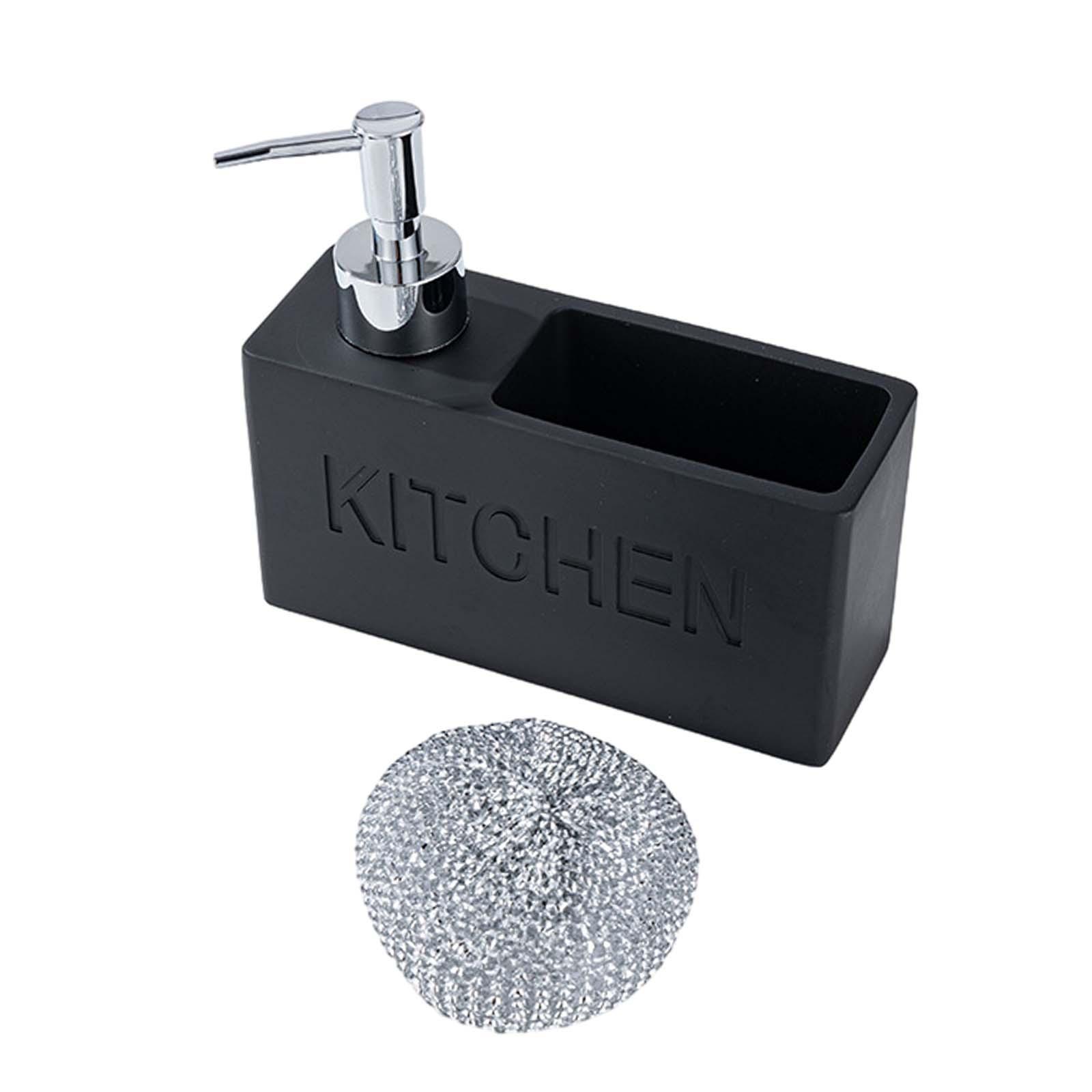 Magideal - Dispensador De Jabón Y Soporte Para Estropajo, Dispensador De Limpieza De Cocina, Compacto, Ahorra Líquido, Contenedor De Líquido De Limpieza Fácil De