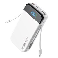 Lengsum - Cargador Portátil De 32 000 Mah Con Cables Integrados, Pd3.0 Usb C, Cargador Rápido Para Teléfono, 5 Salidas, Pantalla Lcd,