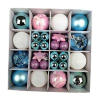 Bothyi - 42X Bolas Navideñas Adornos 3Cm-6Cm Decoración Para El Hogar Vacaciones Boda Azul Blanco Rosa