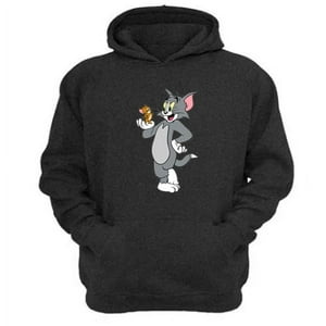 Genérico - Polerón Canguro Tom Y Jerry Gris Oscuro Talla Xs Unisex