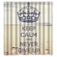 thumbnail image 1 of Cortina de ducha Keep Calm, juego de cortina de baño con ganchos, tamaño 66 x 72 pulgadas, 1 of 3