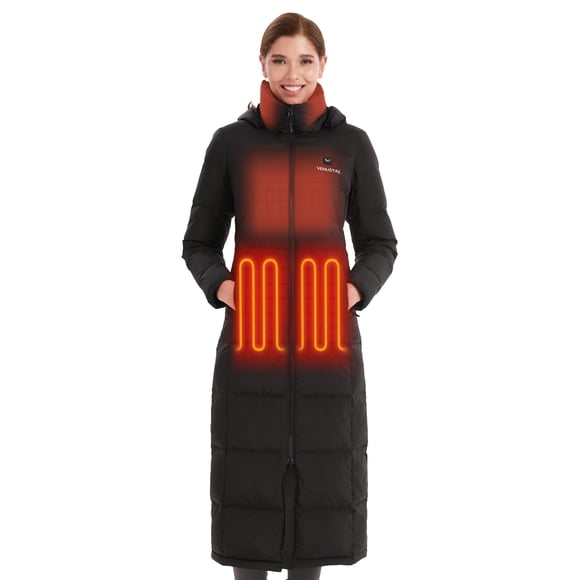 Chaqueta de plumón calefactada Venustas, abrigo de invierno largo para mujer