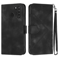 Funda Foxdock Para Samsung Galaxy A21 – Tipo Libro Con Soporte, Billetera, Correa Y Diseño Elegante