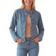 thumbnail image 1 of INSPIRE CHIC Chaqueta de Mezclilla para Mujer Casual de Mangas Largas Lavada con Botones Cuello Redondo Chaquetas de Jean Azul Claro Medio, 1 of 6