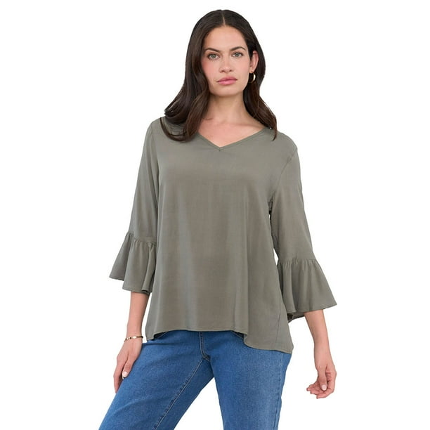 Blusas Manga Larga Remeras Con Manga Caida Manga Campana Blusa De