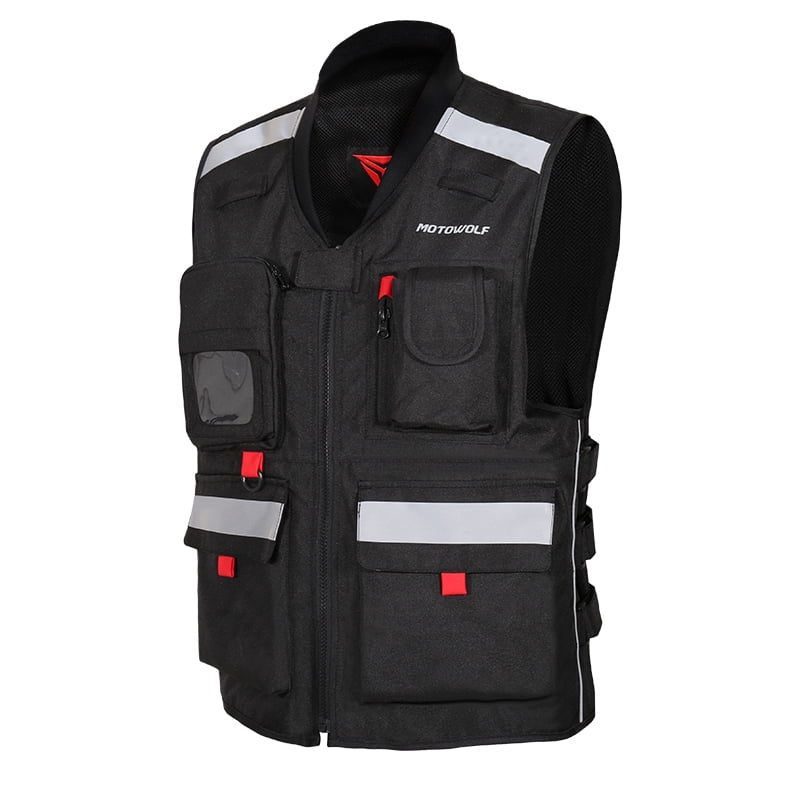 Chaleco Reflectante Para Motociclismo Oxford 600d Motowolf 0504 Negro - Talla Xl