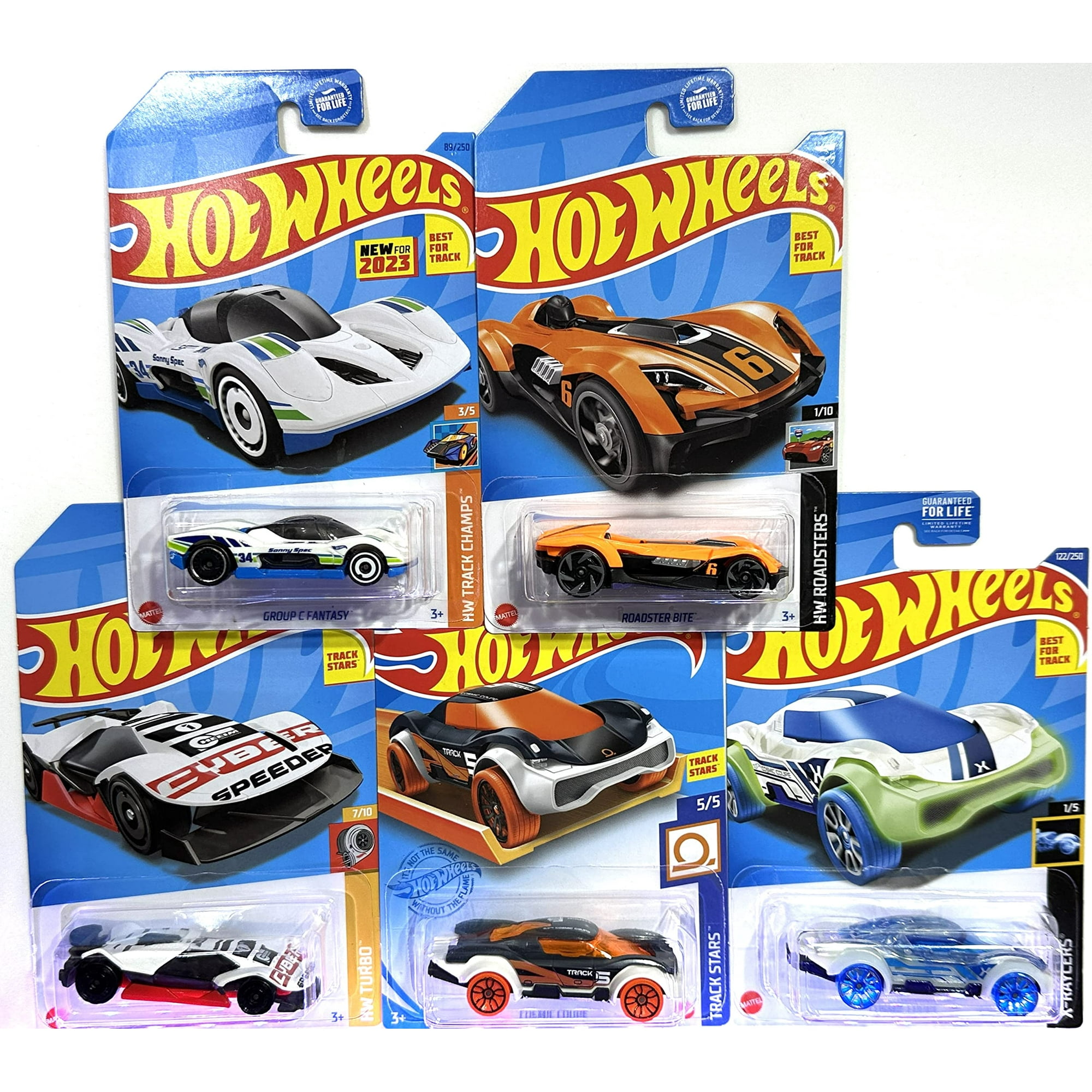 Paquete 5 Unidades Hot Wheels Random Track Stars Track Champs 1:64