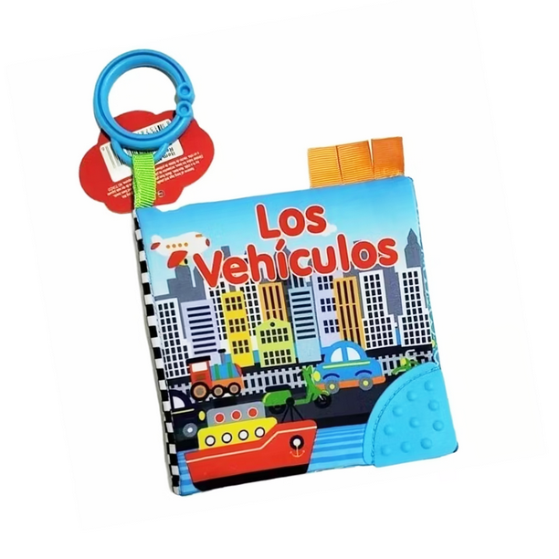 Libro Sensorial Tela Estimulación Visual Juguete Bebe (Autos)