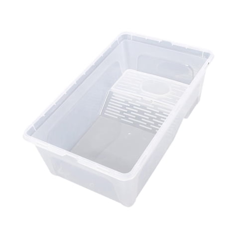 Ioensy - Turtle Tank Aquarium Pet Display Recipiente Para Suministros De Mascotas De Reproducción En Descansar L