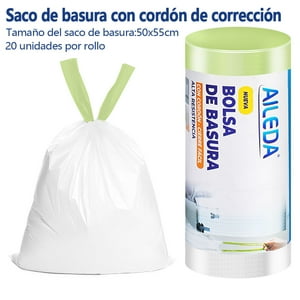 Aileda Bolsa Basura Baño Con Cordón Para Papelero 50X55 Cms 20 Uni Por Rollo