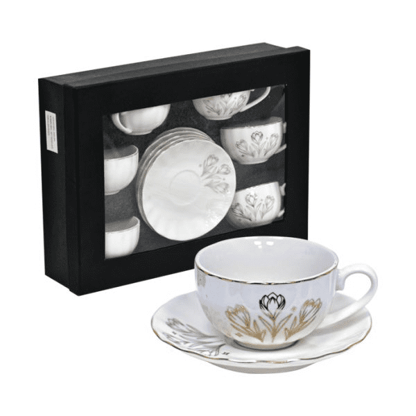 Muebles Santa Ana - Set Tazas Café Porcelana Roses