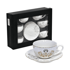 Muebles Santa Ana - Set Tazas Café Porcelana Roses