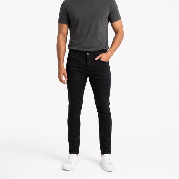 Jeans Negro Pitillo Hombre 260116