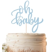 Decoración De Tarta Eonncnt Oh Baby Con Purpurina Azul Claro Para Baby Shower
