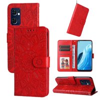 Funda Tipo Cartera Foxdock Para Oppo Find X5 Lite , Diseño Girasol En Relieve, Cuero Pu, Cierre Magnético, Soporte Y Tarjetero